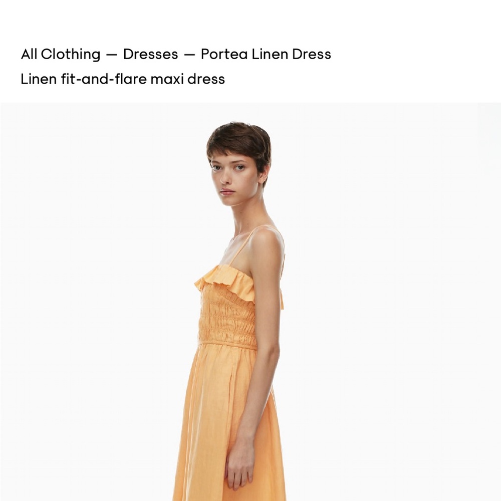 Aritzia Peach Ruffle Maxi Dress - Picture 2 of 5